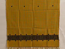 Majuli | Assam Weaving - Handloom Cotton Stole - Yellow