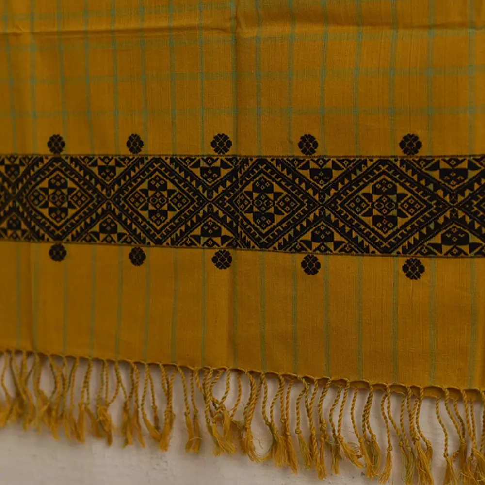shop Assam Weaving - Handloom Cotton Stole -yellow
