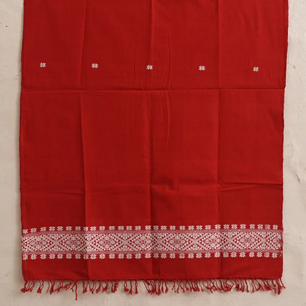 shop Assam Weaving - Handloom Cotton Stole -Red