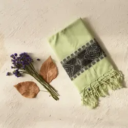 Majuli | Assam Weaving - Handloom Cotton Stole - Light Green