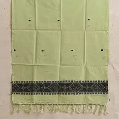Majuli | Assam Weaving - Handloom Cotton Stole - Light Green