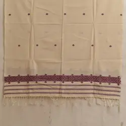 Majuli | Assam Weaving - Handloom Cotton Dupatta - Off White