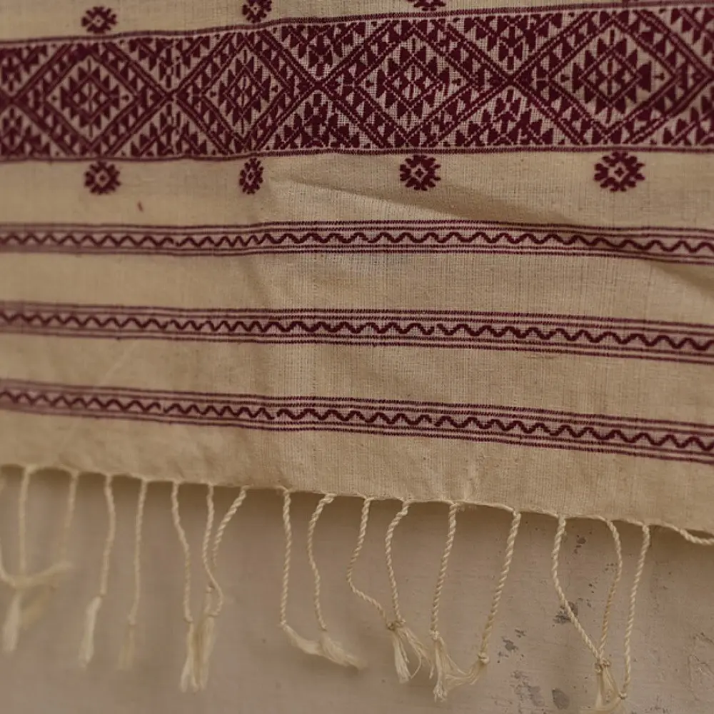 shop Assam Weaving - Handloom Cotton Dupata Off White