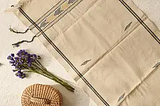 Majuli | Handwoven Cotton Runner From Assam - Off White