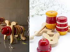 Handmade Traditional Toy |   Ulte Pulte - Twin ( Set of 10 Blocks ) ~ RaKa 
