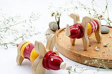 Handmade Traditional Toy |   Ulte Pulte - Twin ( Set of 10 Blocks ) ~ RaKa 