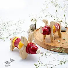 Handmade Traditional Toy |   Ulte Pulte - Twin ( Set of 10 Blocks ) ~ RaKa 