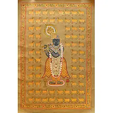 Pichwai Paintings of Nathdwara | Gopashtami  (26.5" x 17.5")