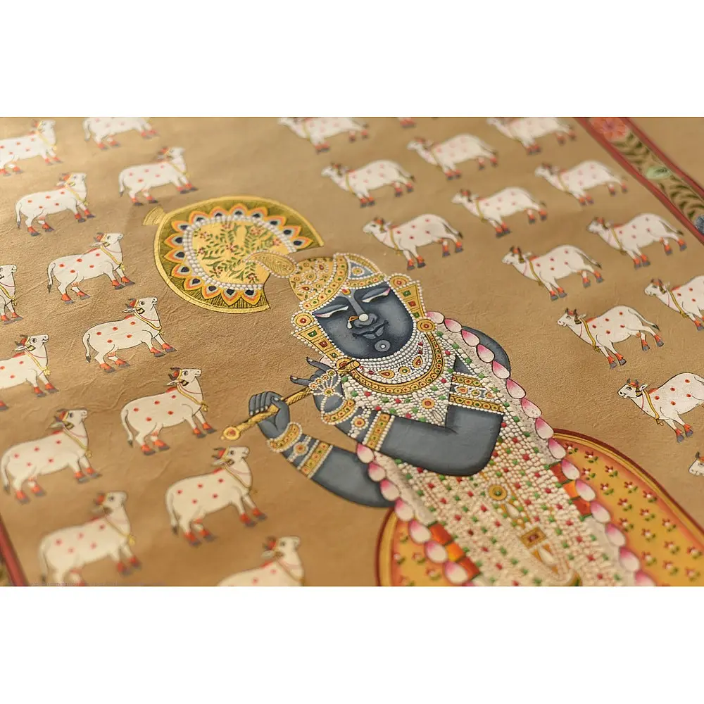 buy Traditional Pichwai Paintings | Shrinath ji with cow 