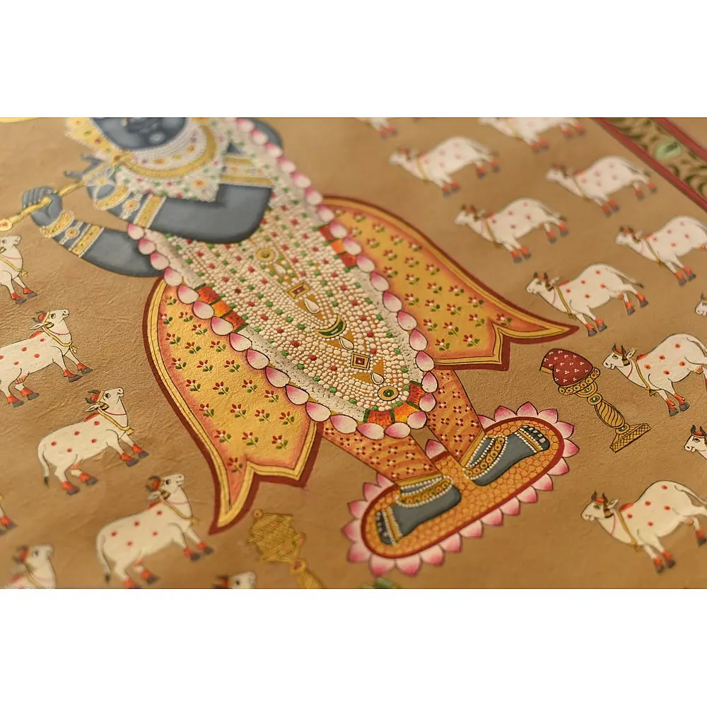 buy Traditional Pichwai Paintings | Shrinath ji with cow 