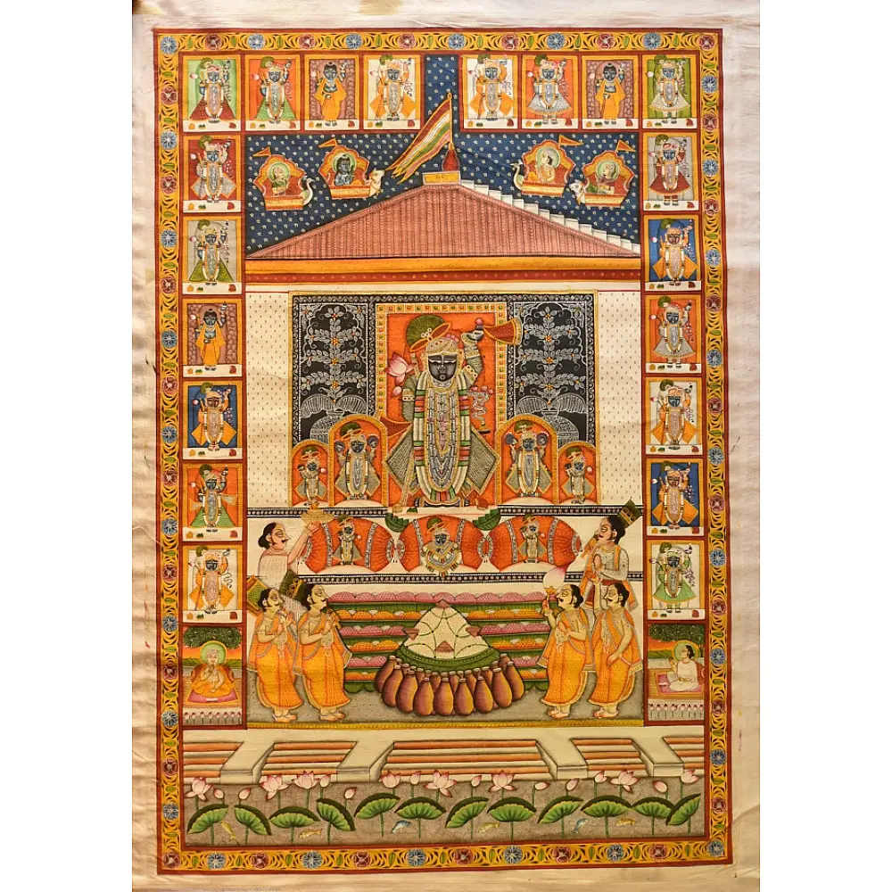 buy Traditional Pichwai Paintings  Annakut Darshan Painting 