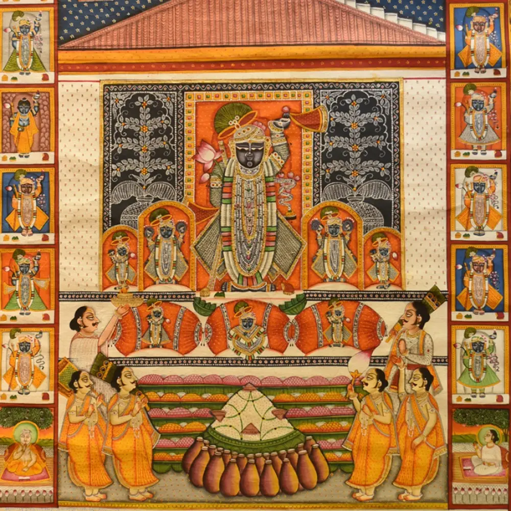 buy Traditional Pichwai Paintings  Annakut Darshan Painting 