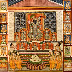 Pichwai Paintings | Annakut Darshan Painting (36" x 24") 7