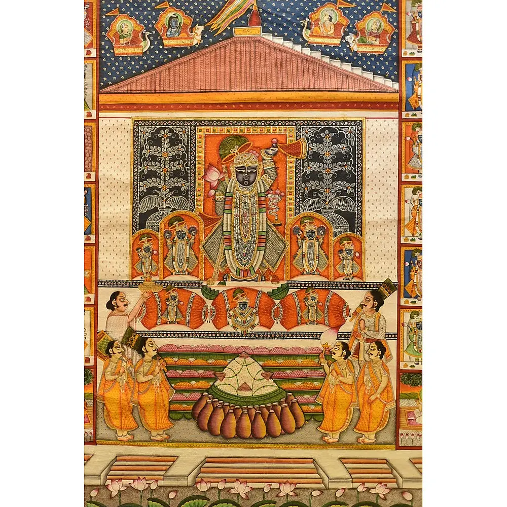 buy Traditional Pichwai Paintings  Annakut Darshan Painting 