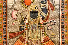 Pichwai Paintings of Nathdwara -  Shrinath ji  (41" x 29") 