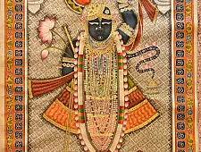 Pichwai Paintings of Nathdwara -  Shrinath ji  (41" x 29") 