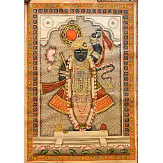 Pichwai Paintings of Nathdwara -  Shrinath ji  (41" x 29") 