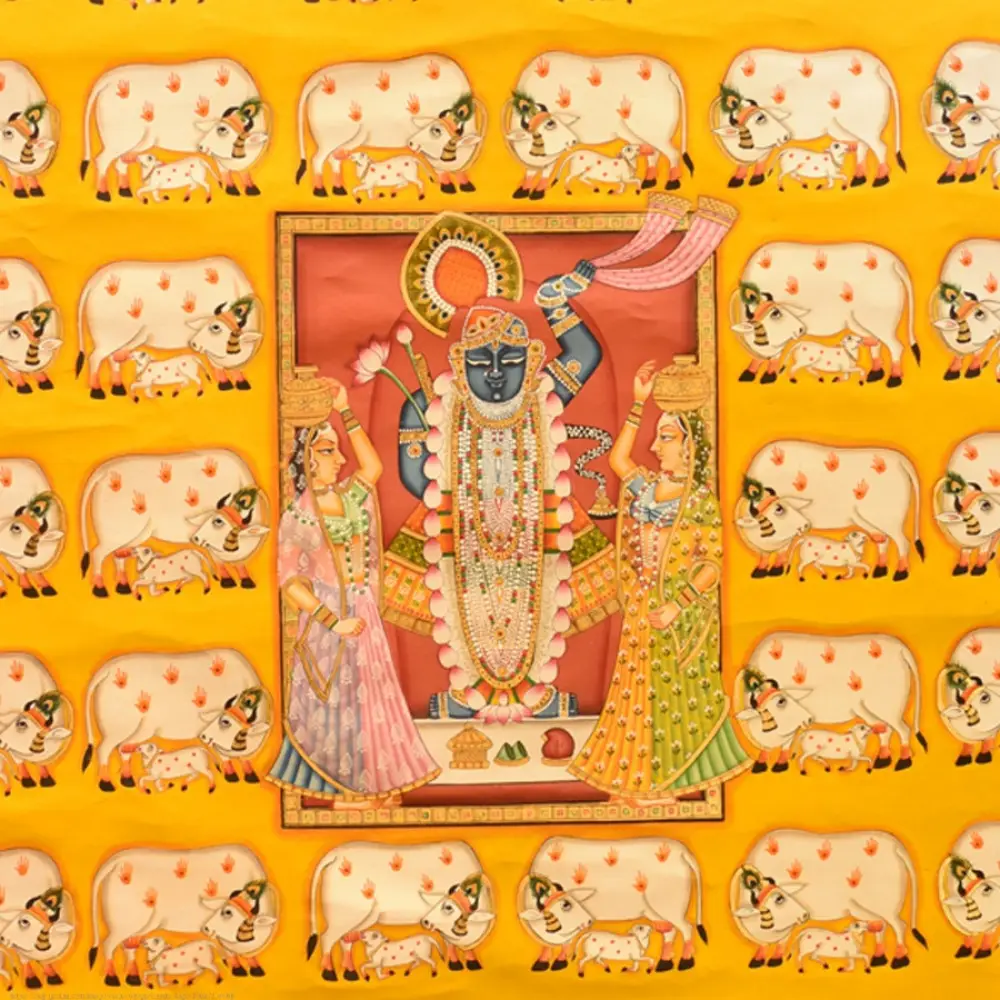 shop Pichwai Paintings of Shrinath ji  With Cows & Calf