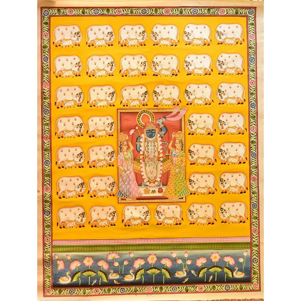 shop Pichwai Paintings of Shrinath ji  With Cows & Calf