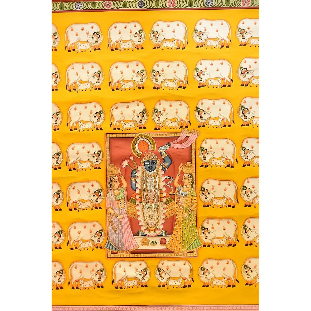 shop Pichwai Paintings of Shrinath ji  With Cows & Calf