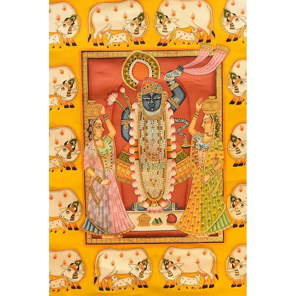 shop Pichwai Paintings of Shrinath ji  With Cows & Calf