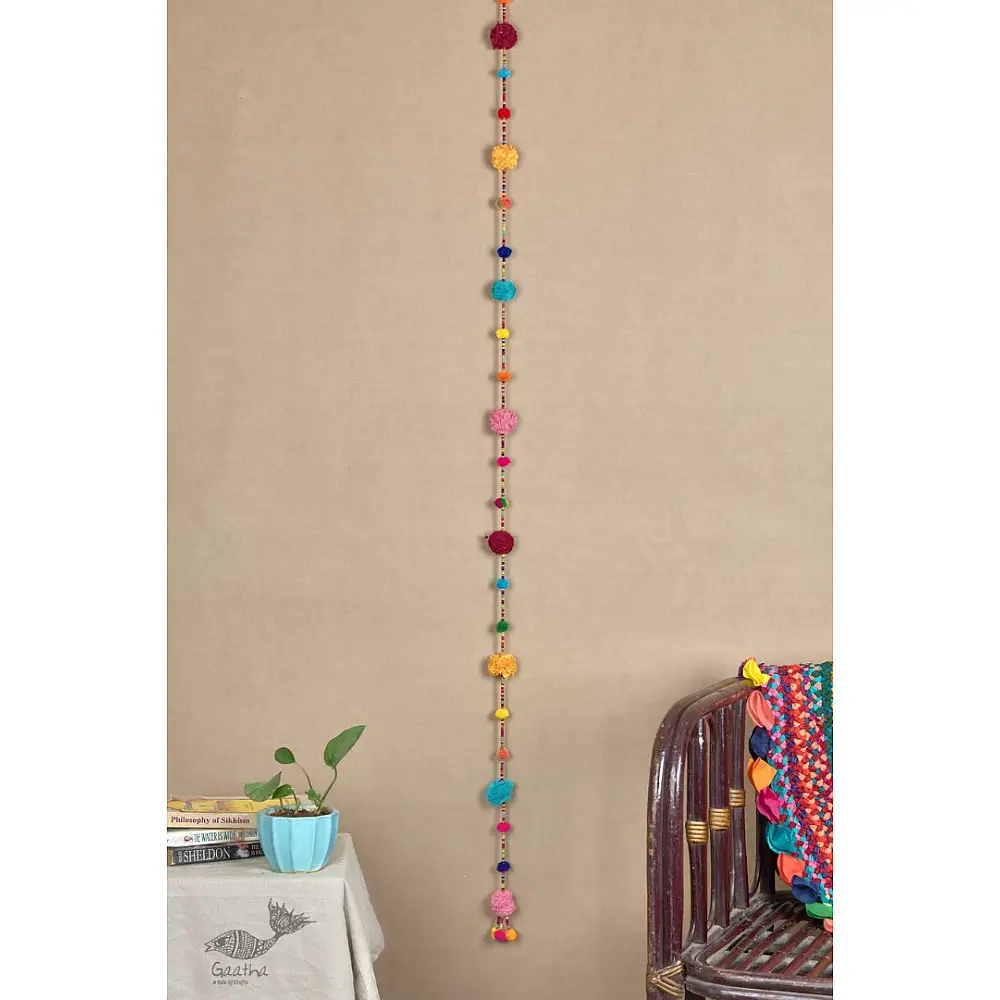 Zero Waste Hangings ~ Upcycled Beaded Pom Pom String