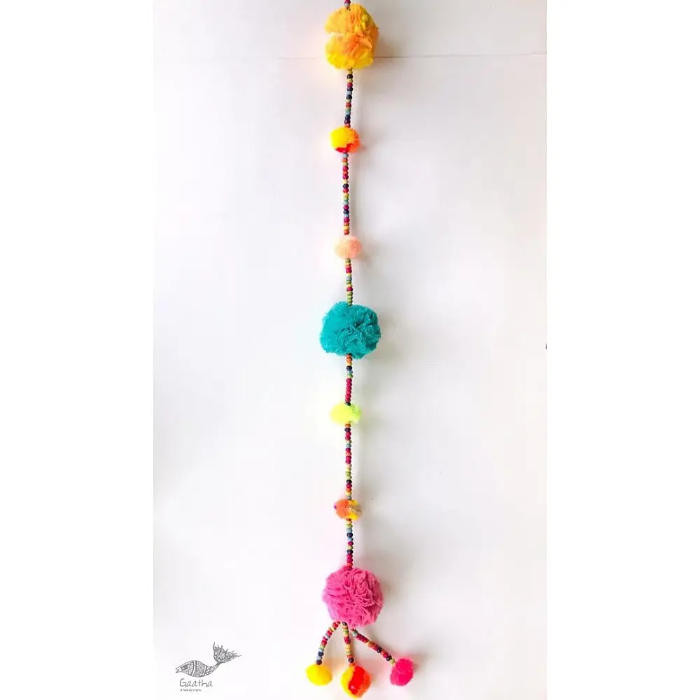Zero Waste Hangings ~ Upcycled Beaded Pom Pom String
