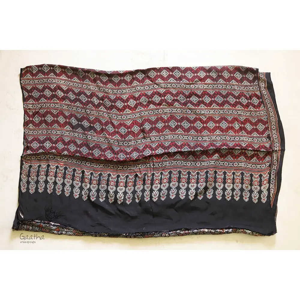 देविका ❋ Ajrakh Modal Silk Saree { with Blouse } ❋ 15