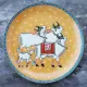 shop Hand Painted Wall Plate - Pichwai Cows