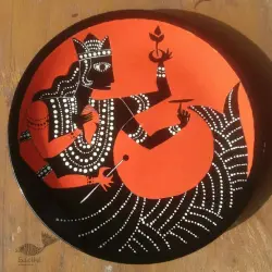 Art for Desserts | Hand Painted Wall Plate - Indian God with Dot Art