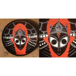 Art for Desserts | Hand Painted Indian God - Wall Plate with Dot Art 