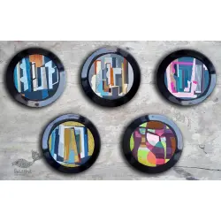 Art for Desserts | Hand Painted Wall Plate (Set of 5) -  Abstract