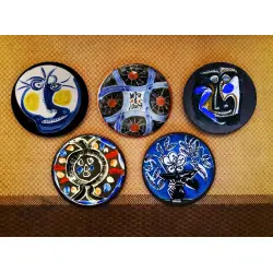 Art for Desserts | Hand Painted Wall Plate (Set of 5) - Blue Picasso