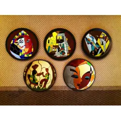 Art for Desserts | Hand Painted Wall Plate (Set of 5) - Israel Mosaic