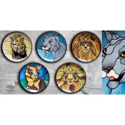 Art for Desserts | Hand Painted Wall Plate (Set of 5) - Cats