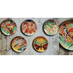 Art for Desserts | Hand Painted Wall Plate (Set of 5) - Costarican 