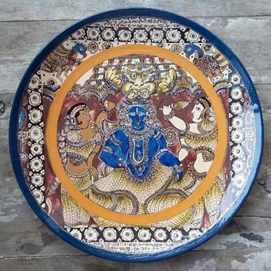 shop Painted Wall Decor Plate - Indian God