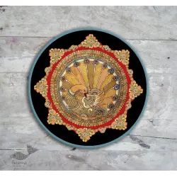 Sajaavat . सजावट | Traditional Kalamkari Design - Hand Painted Wall Plate