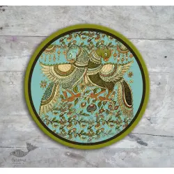 Sajaavat . सजावट | Ceramic Hand Painted Wall Plate -Green