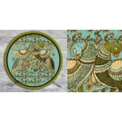 Sajaavat . सजावट | Ceramic Hand Painted Wall Plate -Green