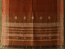 Salt Deserts of Kutch ☼ Kutchi Bhujodi Handspun Raw Woolen Shawl - Brown