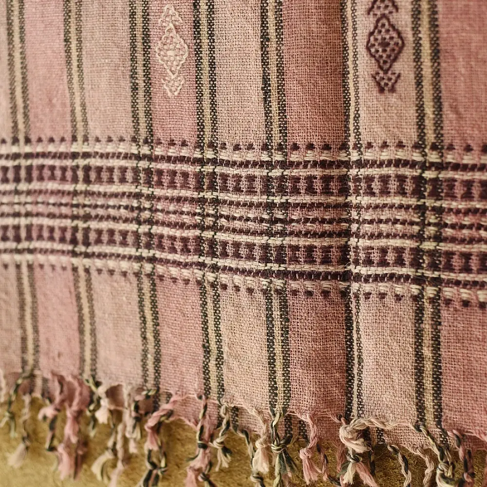 shop Kutchi Bhujodi Handspun Raw Woolen Shawl -rose pink