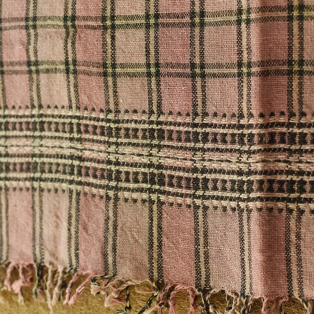 shop Kutchi Bhujodi Handspun Raw Woolen Shawl -rose pink