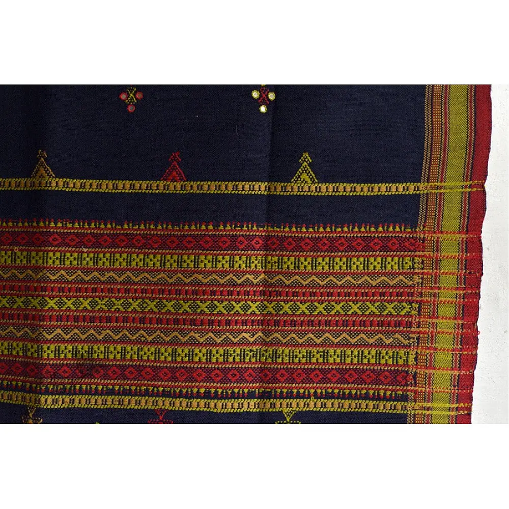 Handwoven woolen shawls in navy blue color