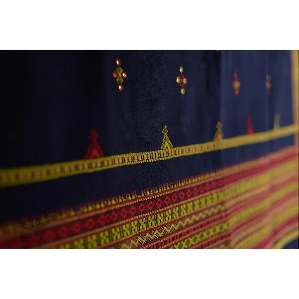 Handwoven woolen shawls in navy blue color