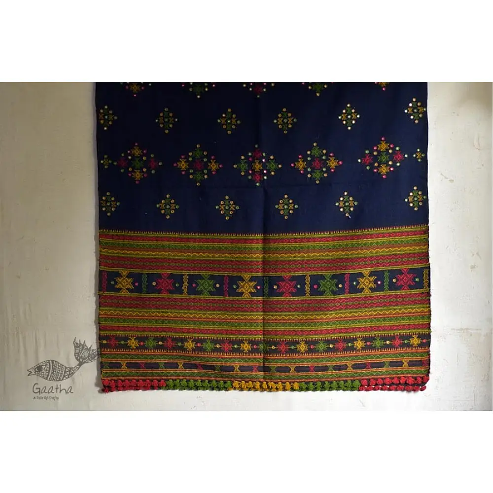 Handmade kutchi embroidered woolen shawls 