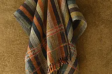 Salt Deserts of Kutch ☼ Kutchi Bhujodi Hand Spun Raw Woolen Shawl - Colorful Stripes