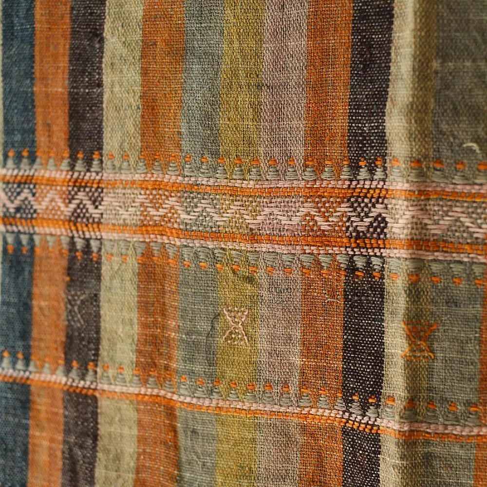 shop Kutchi Bhujodi Handspun Raw Woolen Shawl - Colorful Stripes
