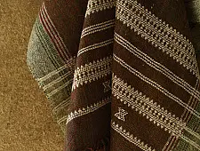 Salt Deserts of Kutch ☼ Kutchi Bhujodi Handspun Raw Woolen Shawl - Coffee Brown