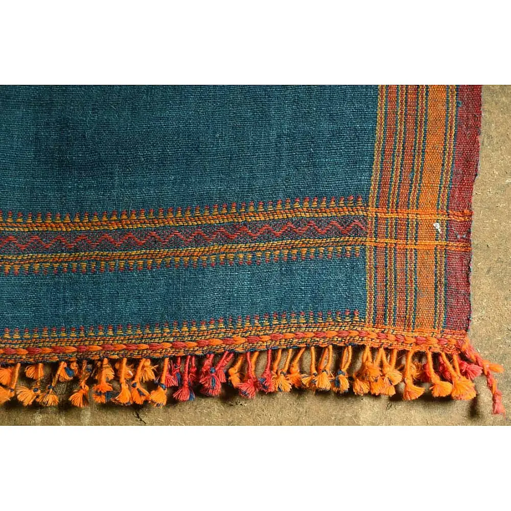 shop Bhujodi Handwoven Raw Woolen blue Shawl